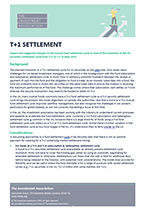 IA T+1 - Fund Settlement Cycle